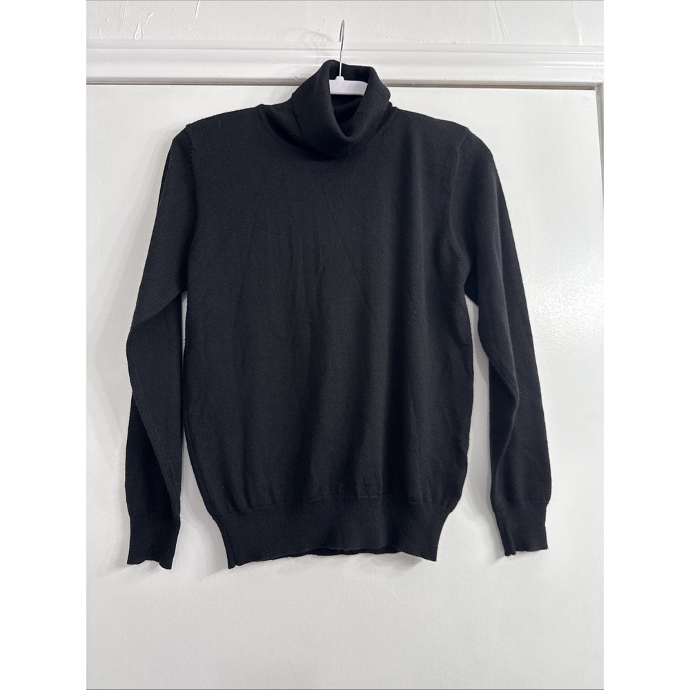 VTG KASPER A.S.L. Wool Blend Black Long Sleeve Turtleneck Sweater Size 8